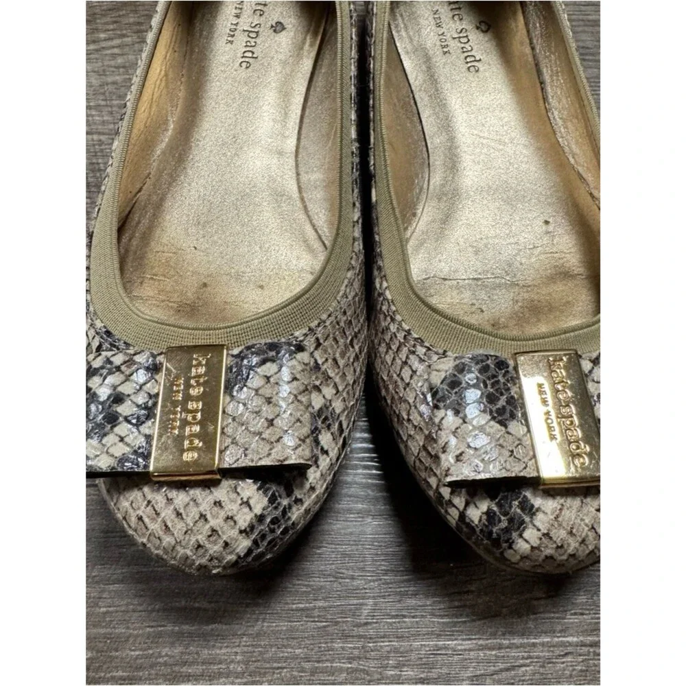 KATE SPADE NEW YORK Snakeskin Flats Made in Brazil Size 7